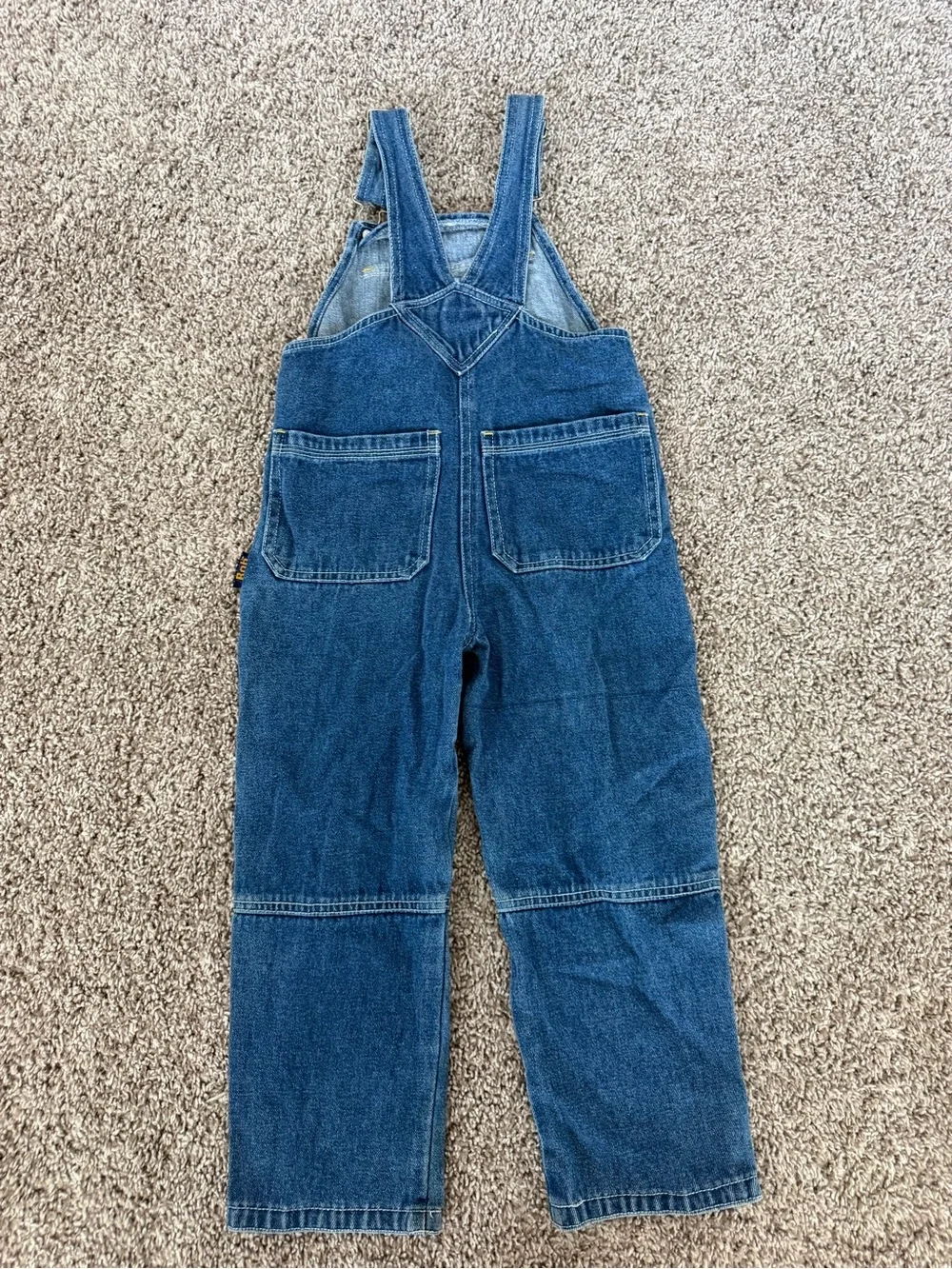 Vintage Y2K Bob the Builder Embroidered Denim Overalls Size 5